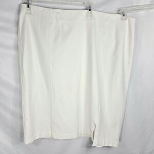 Cato White Left Front Slit Elastic Waist Pull On Skirt Plus Size 24W